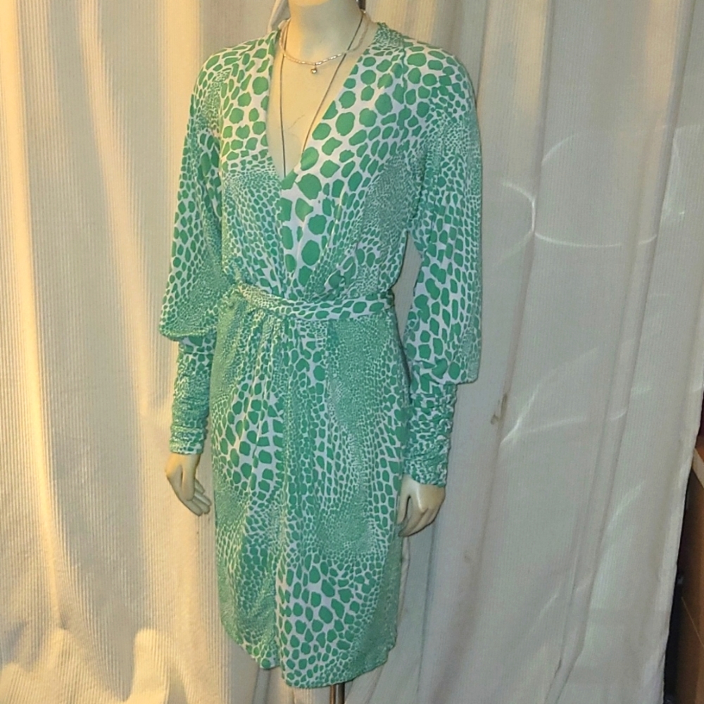 Laundry by Shelly Segal Dress green and white